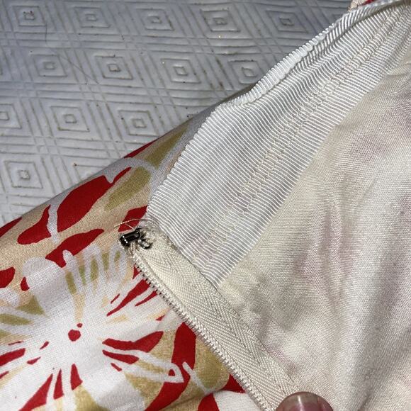 Think Tank Floral Lattice Cut Out Hem Pleated Side Zip A Line Cottagecore Sz 10 - Picture 10 of 14